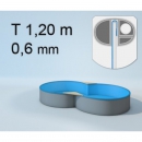Schwimmbecken Innenhülle Achtform - 120 cm x 0,6 mm - blau