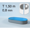 Schwimmbecken Innenh&uuml;lle oval - 150 cm x 0,8 mm - PVC blau