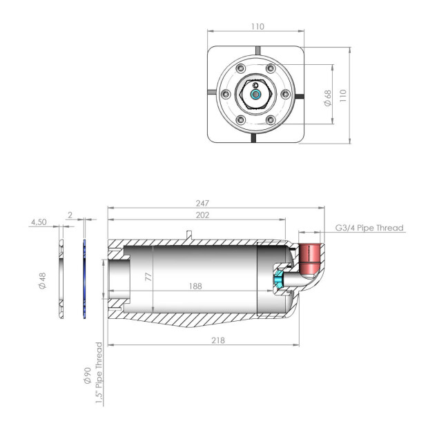 Adagio 10/17 LED-Lampen-Mauerdurchführung für Folien- und Betonbecken